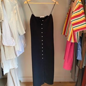 Mango button down dress. Black. Size small. Polyester